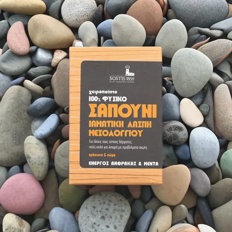Σαπούνι με Ιαματική Λάσπη Μεσολογγίου & Μέντα